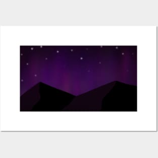 Stars shining over the northern lights Posters and Art